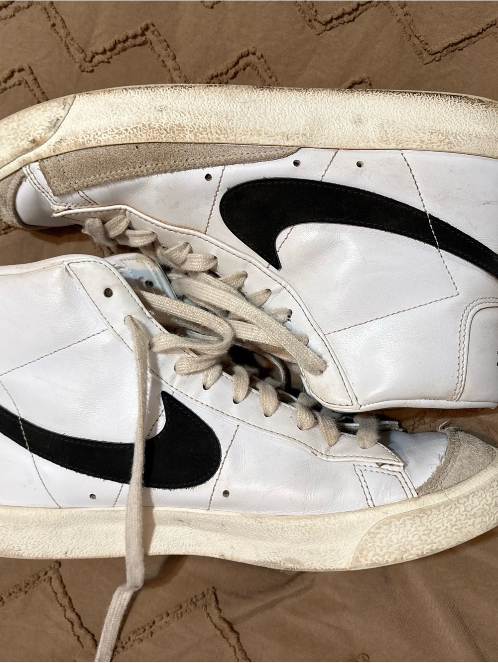 Nike Men’s White and Black High-Top Sneakers
